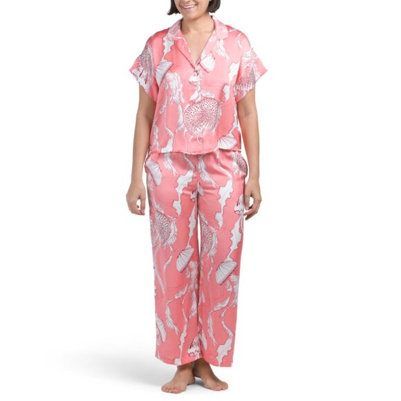 MIDNIGHT BAKERY Pink 2pc Jellyfish Top And Pants Set - Picture 1 of 2